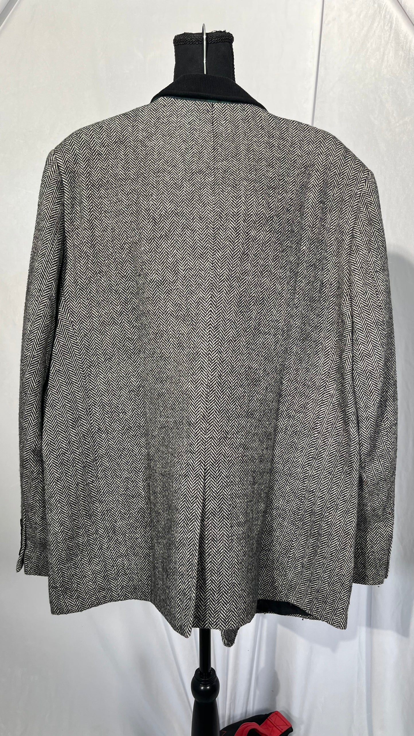 Mens Herringbone Tweed Blazer Men Vintage Suit Jacket Lightweight 2 Button Business Sport Coat Jackets Size XL