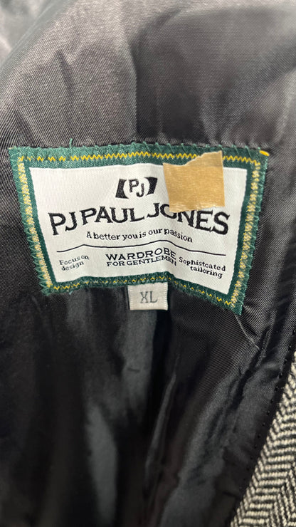 Mens Herringbone Tweed Blazer Men Vintage Suit Jacket Lightweight 2 Button Business Sport Coat Jackets Size XL