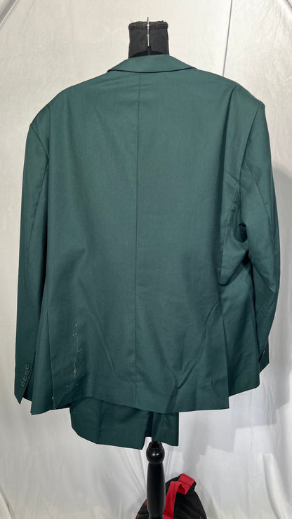 Men's Two-Button Slim Fit Suits Tricolor Stretch Fabric 2 Pieces Blazer Pants Suits Business Formal Wear A428LJT902 (as1, Alpha, s, Regular, Short, Light Green, XX-Large, Classic Slim)  Size 2XL