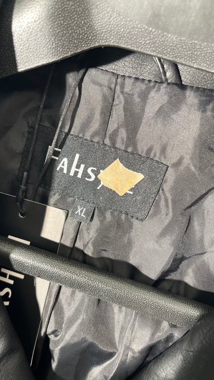 Men’s Black Genuine Sheepskin | Shirt Collar Retro Biker Outerwear | Classy Zip-Up Lightweight Leather Jacket Size XL