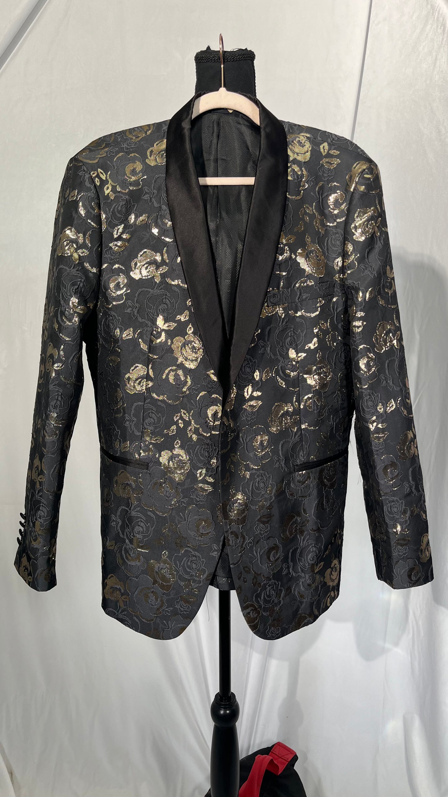 generic Suit Men's Shiny Suit Jacket Slim Fit Jacket Plain Casual Men's Suit Modern Business Blazer Elegant Jacket Wedding Party Graduation Tuxedo Leisure Coat Coat size L