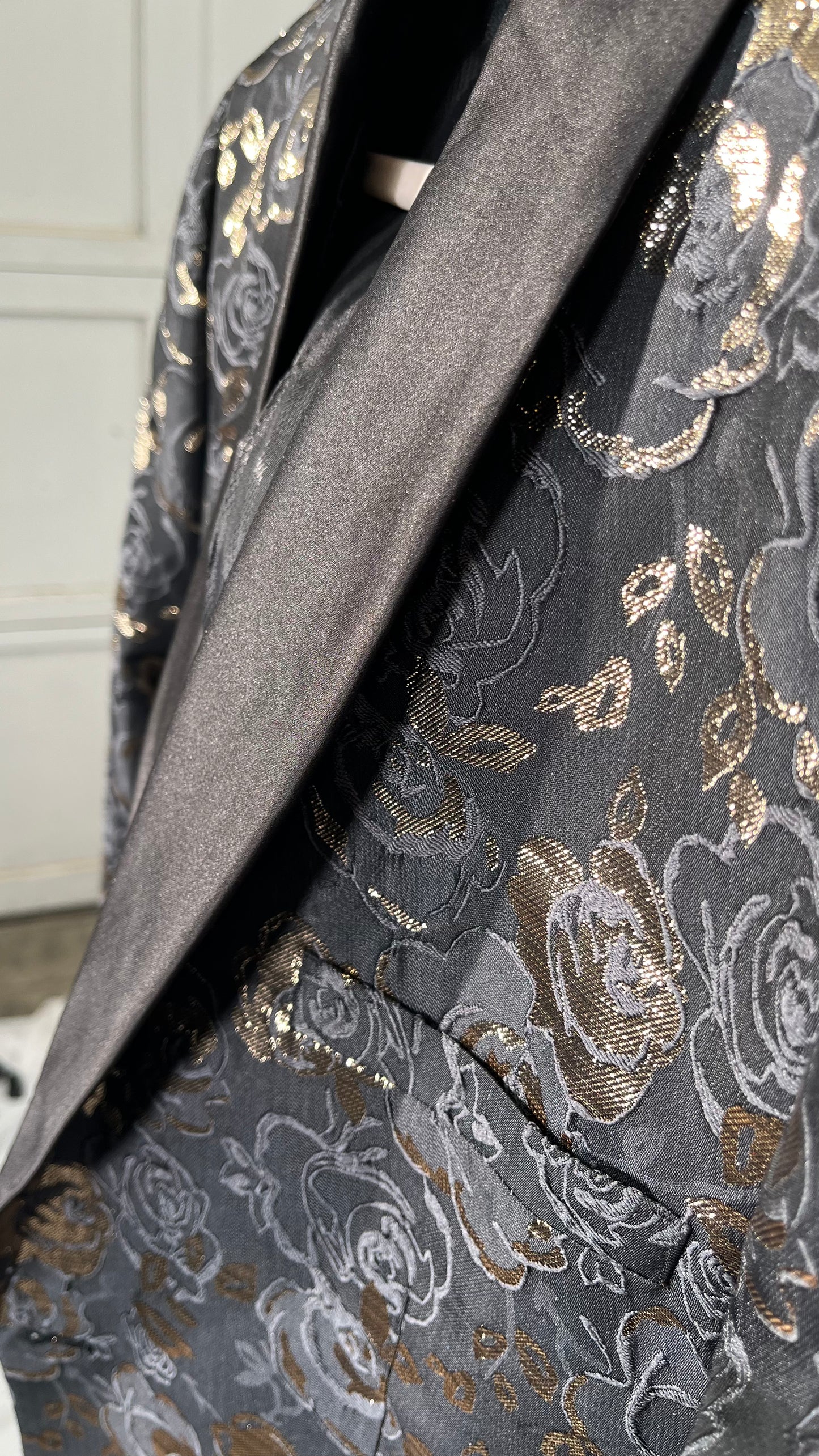 generic Suit Men's Shiny Suit Jacket Slim Fit Jacket Plain Casual Men's Suit Modern Business Blazer Elegant Jacket Wedding Party Graduation Tuxedo Leisure Coat Coat size L