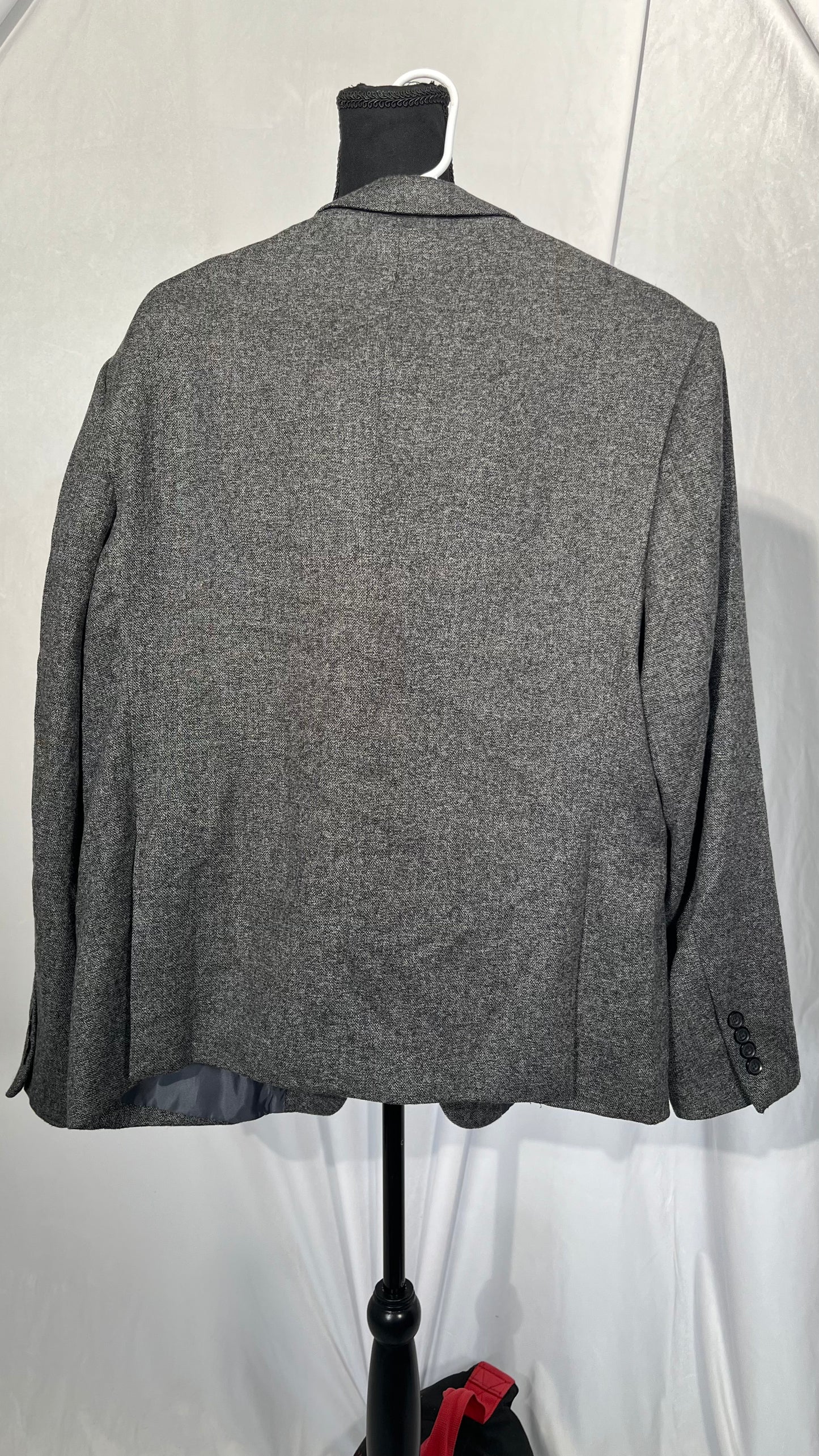 Wangyue Men's Slim Fit Herringbone Tweed Blazer Jacket Casual Sport Coat Bussiness Groomsmen Prom Autumn Jackets Size L