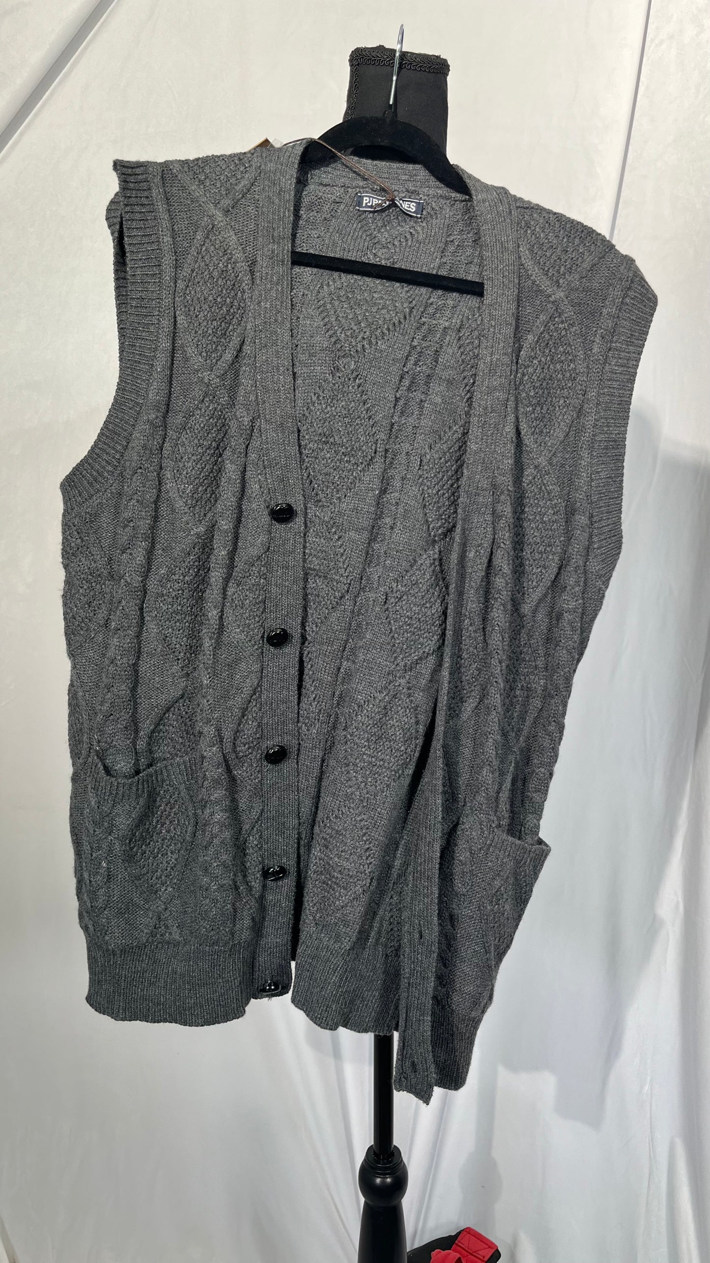 TopTie Mens Sweater Vest Solid Knitted Lightweight Thermal Cardigan  Size XL