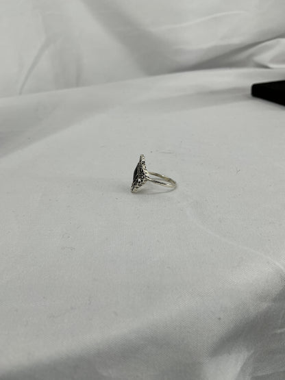 The Midnight Filigree: Gothic Rhombus Statement Ring