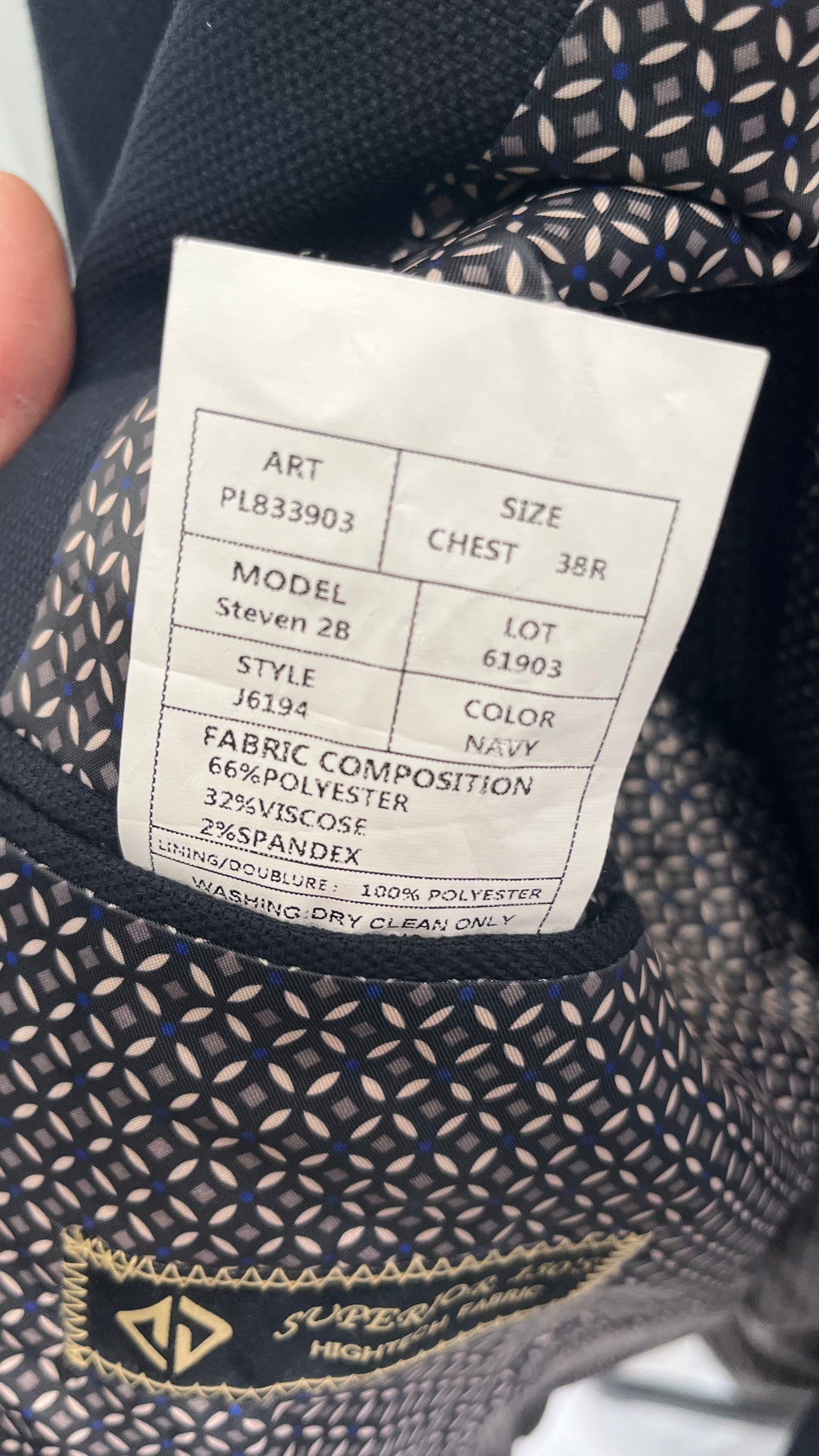 Short blue suit Size 38R