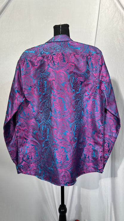 Men Spring Autumn Long Sleeve Casual Fit Shirt Wedding Party Business Work Shirt  size L