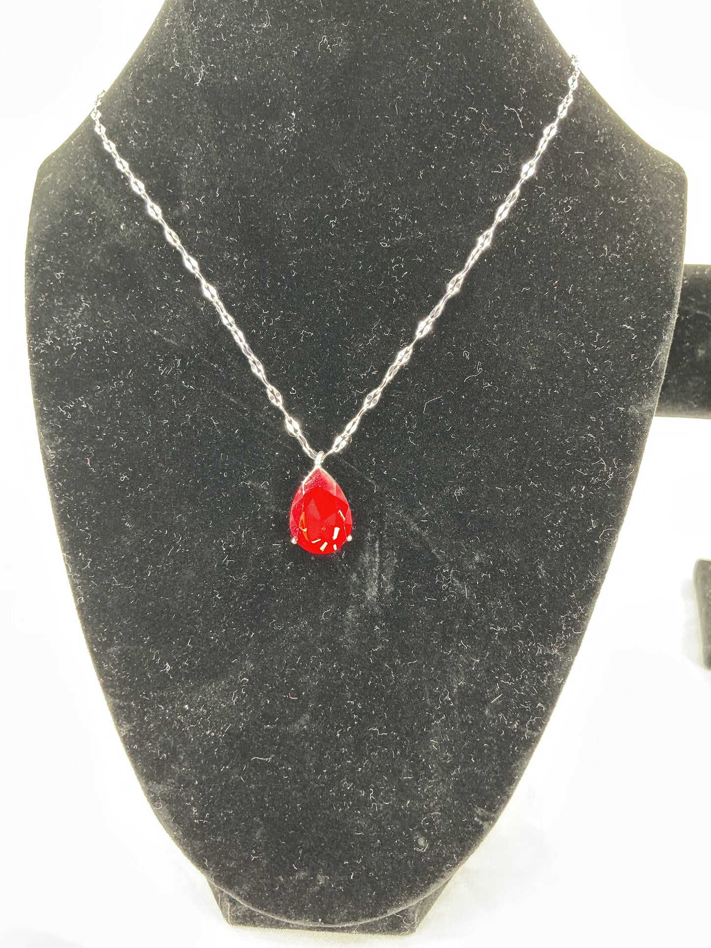 Red Teardrop Pendant Necklace