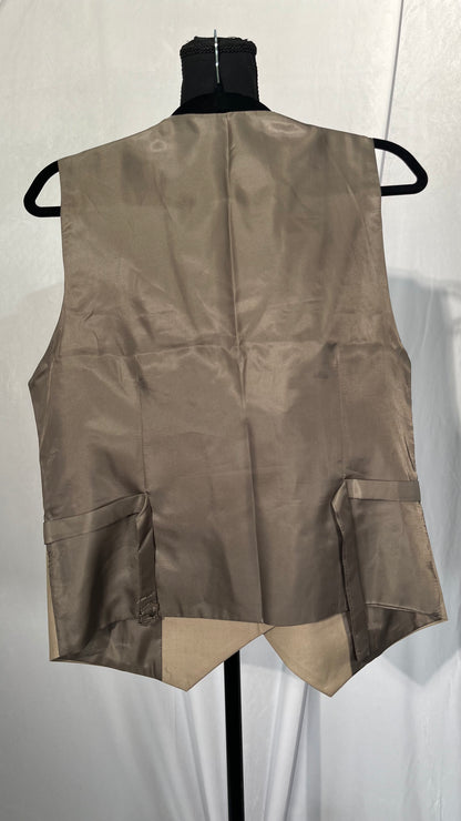 Mens Slim Fit Wasitcoat Fashion Double Breasted Peak Lapel Suit Vest for Wedding Prom (Color : Champagne  Size No