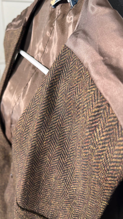 Men's V Neck 5 Buttons Herringbone Formal Casual Suit Vest Wool Tweed Waistcoat Business Coat Top Vest for Wedding Prom Size XL