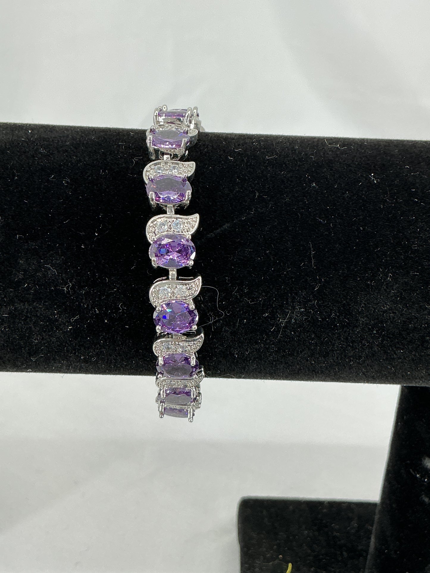 Mystic Lavender Wave Bracelet with Sparkling Pave Accents