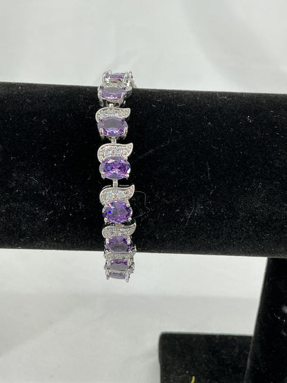 Mystic Lavender Wave Bracelet with Sparkling Pave Accents