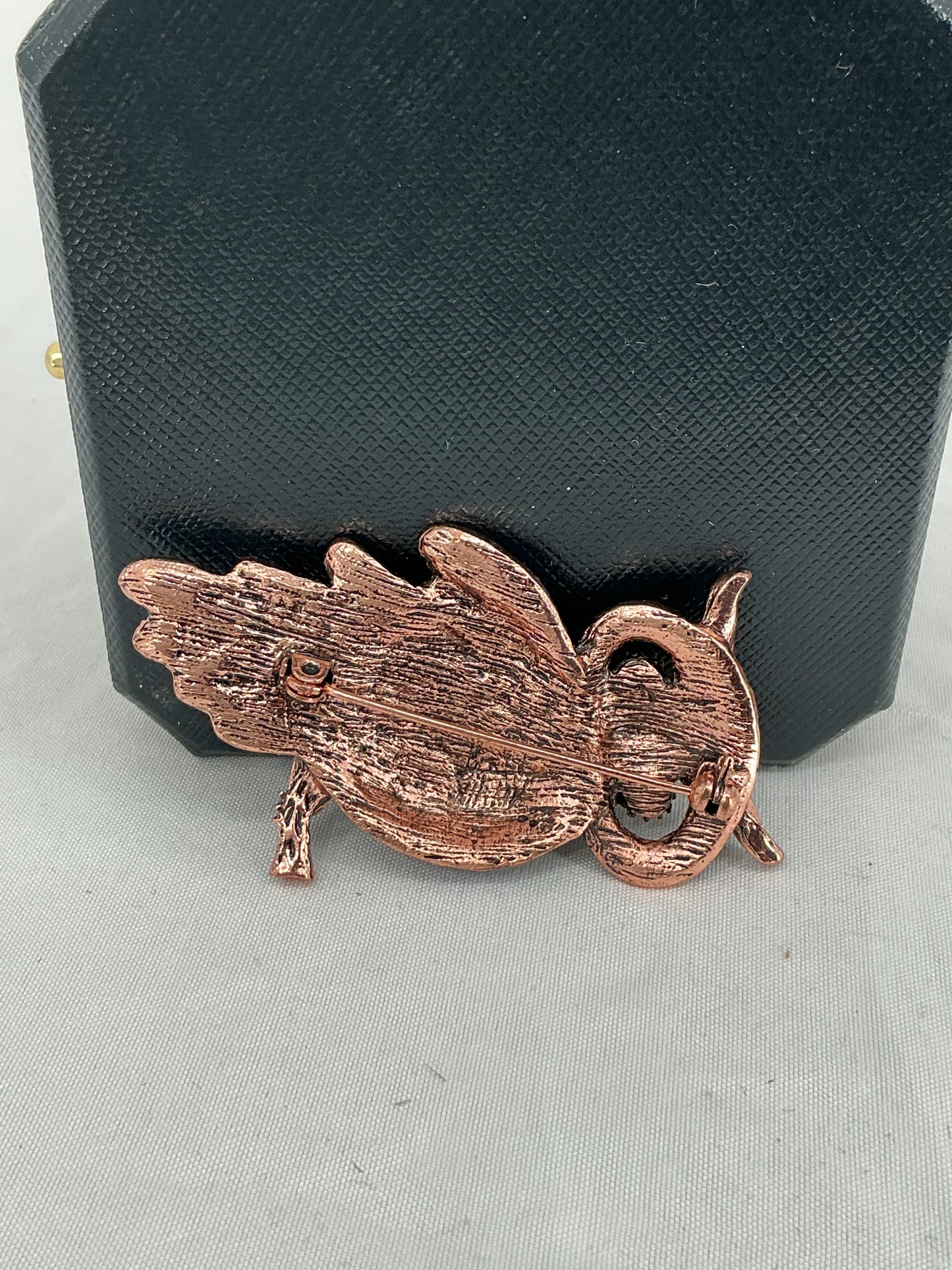 Boho-Chic Sapphire Crystal Owl Brooch
