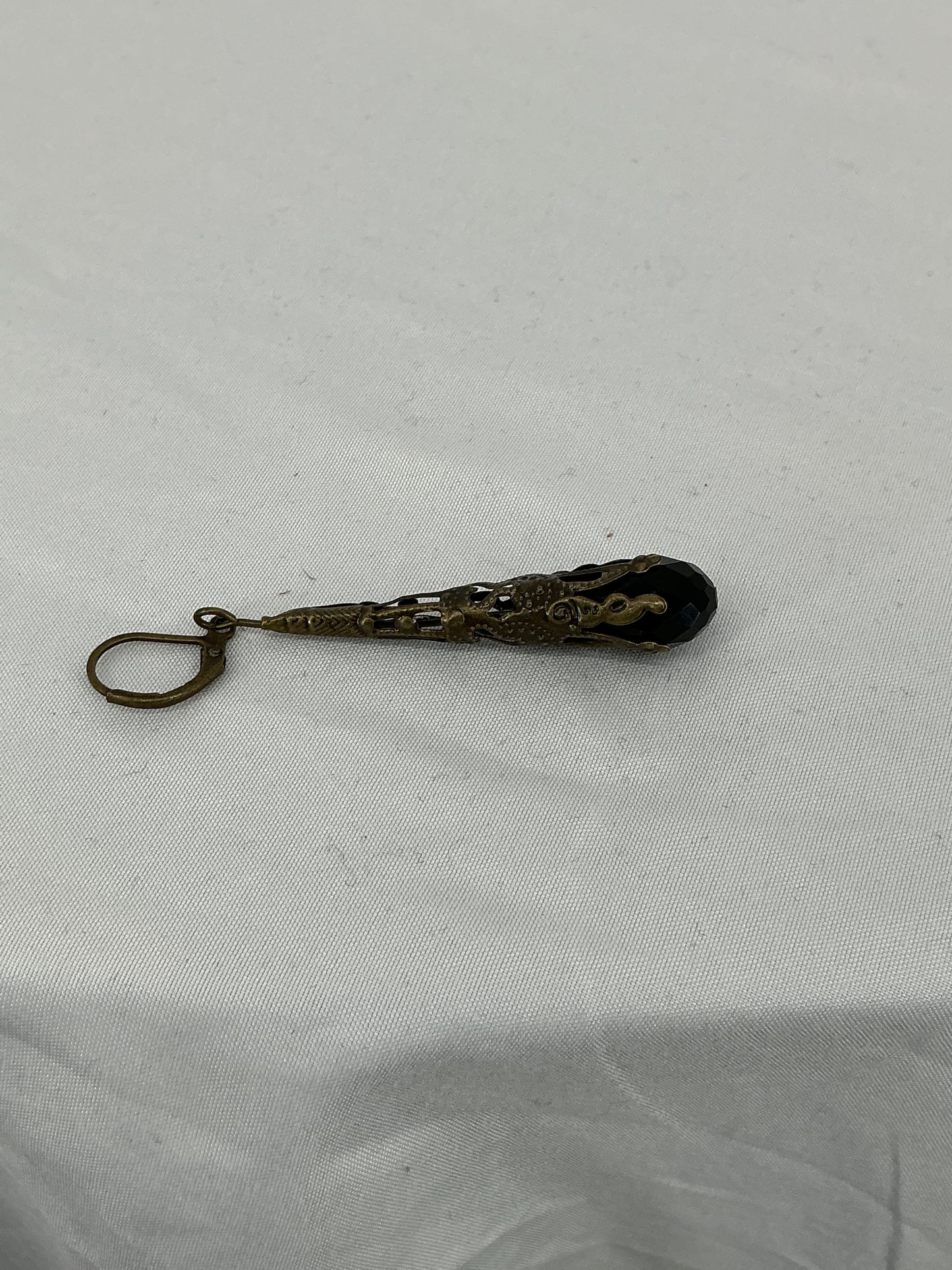 Antique Bronze Filigree Teardrop Earring