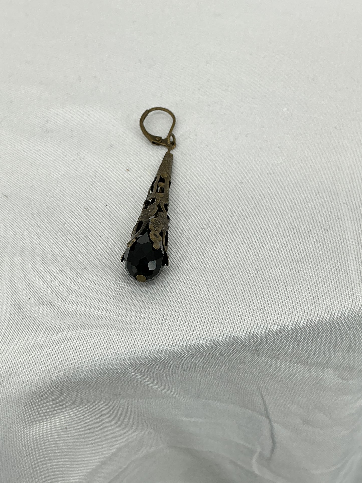 Antique Bronze Filigree Teardrop Earring