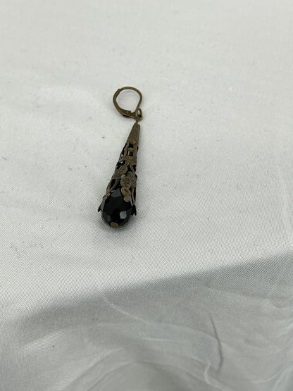 Antique Bronze Filigree Teardrop Earring