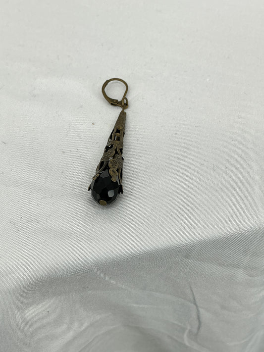 Antique Bronze Filigree Teardrop Earring