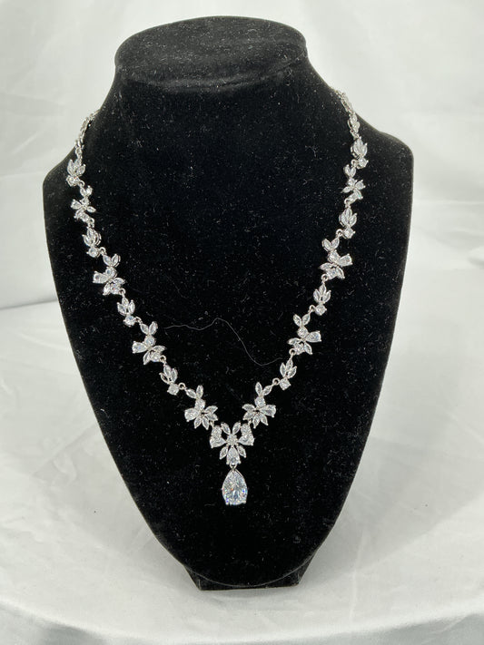 Marquise Floral Vine Bridal Necklace