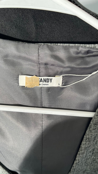 Adhdyuud Mens Suit Vest Wool Herringbone Tweed Business Waistcoat Slim Fit Vests For Groosmen Wedding  Size L