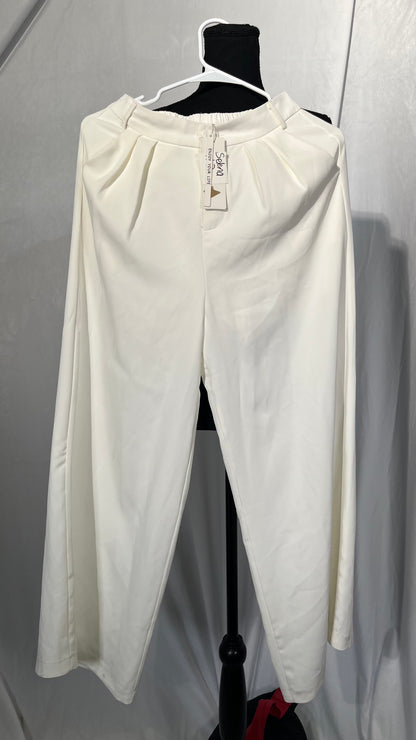 Men's Solid Wide Leg Suit Pants Casual Fashion Baggy Trousers size L