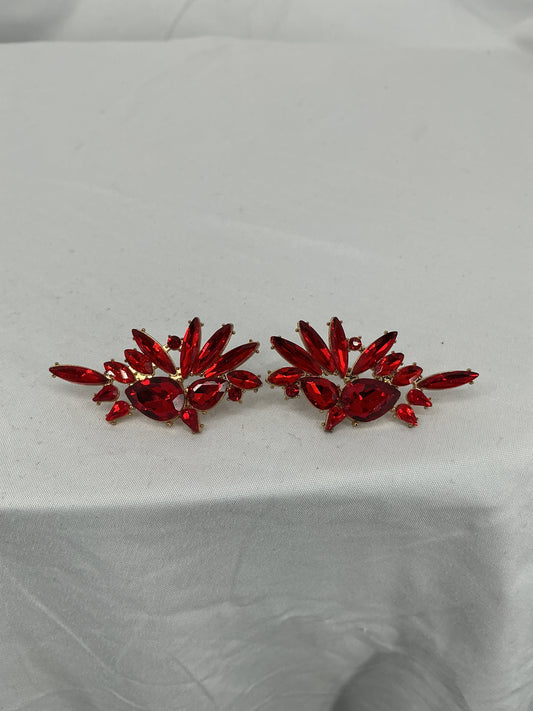 Victorian Crimson Petal Earrings