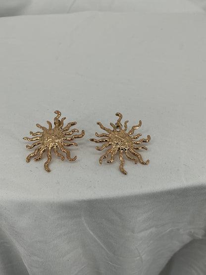 Molten Sunburst Textured Earrings