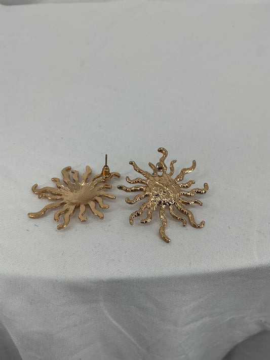 Molten Sunburst Textured Earrings