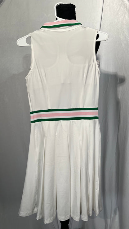 Golf Dress for Women Tennis Dresses Elastic Waist Polo Collar Sleeveless Sport Active Exercise Workout Athletic Dress Size S