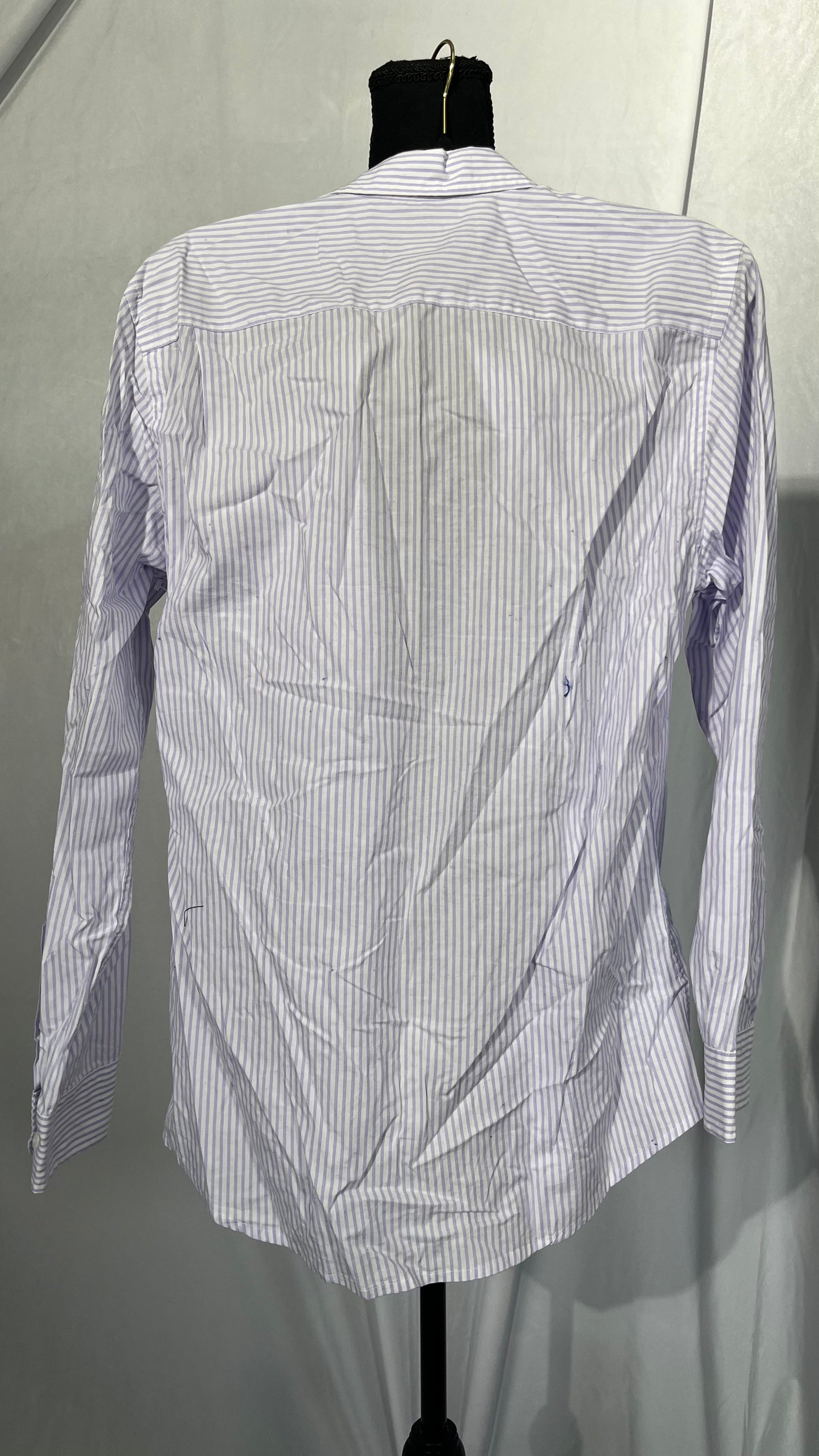 Biagio Men's 100% Cotton Solid Silver Grey Color Dress Shirt w Convertible Cuffs  Size S