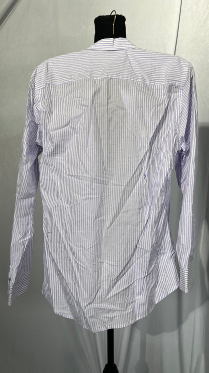 Biagio Men's 100% Cotton Solid Silver Grey Color Dress Shirt w Convertible Cuffs  Size S