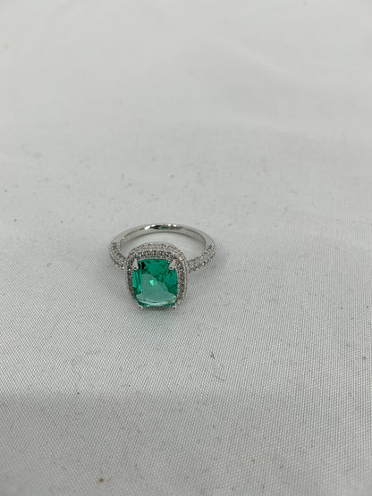 Emerald Radiance Halo Ring