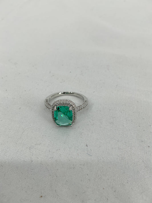 Emerald Radiance Halo Ring