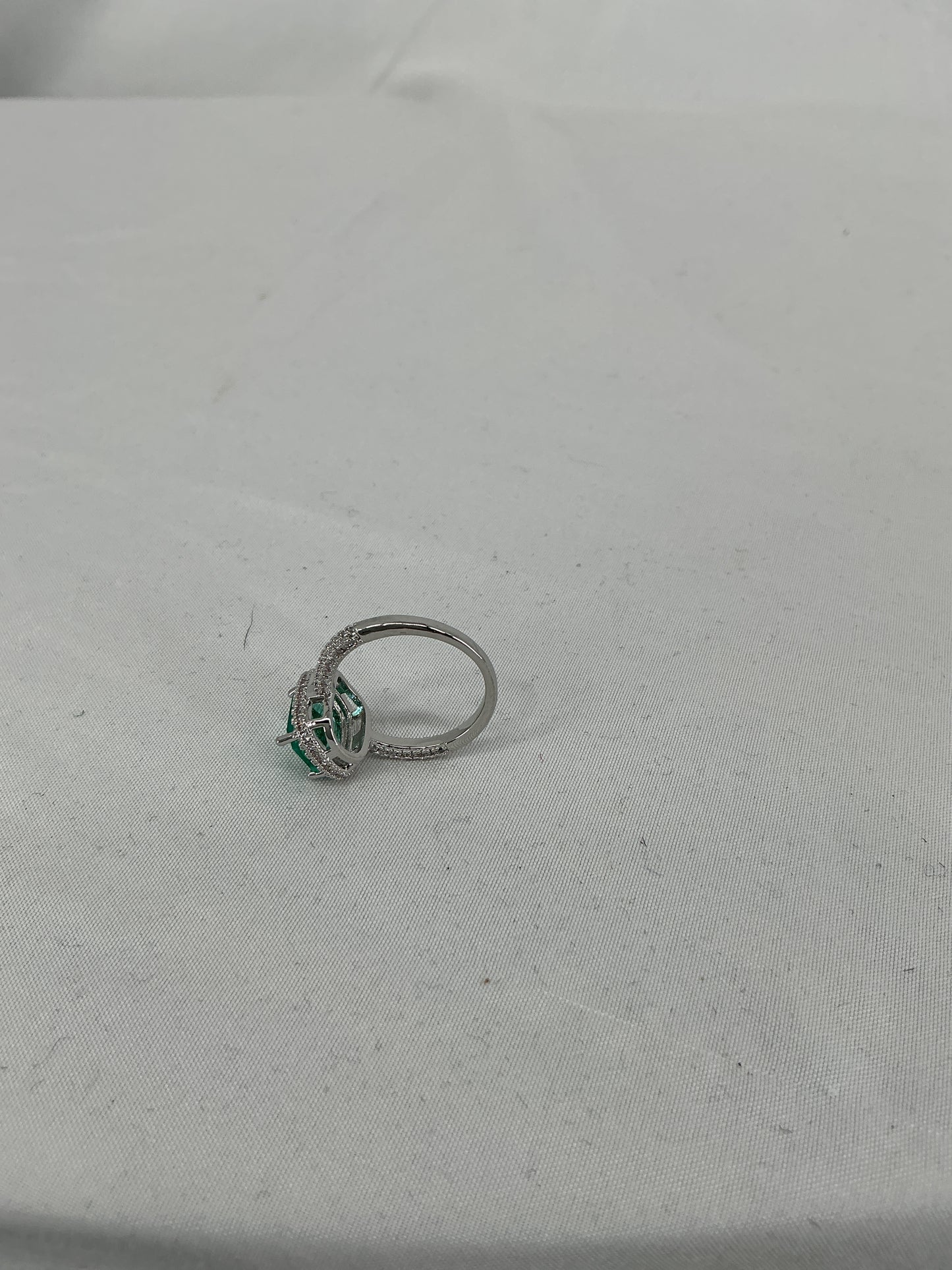 Emerald Radiance Halo Ring