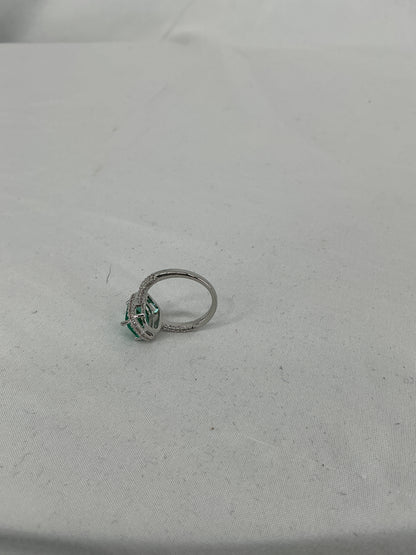 Emerald Radiance Halo Ring
