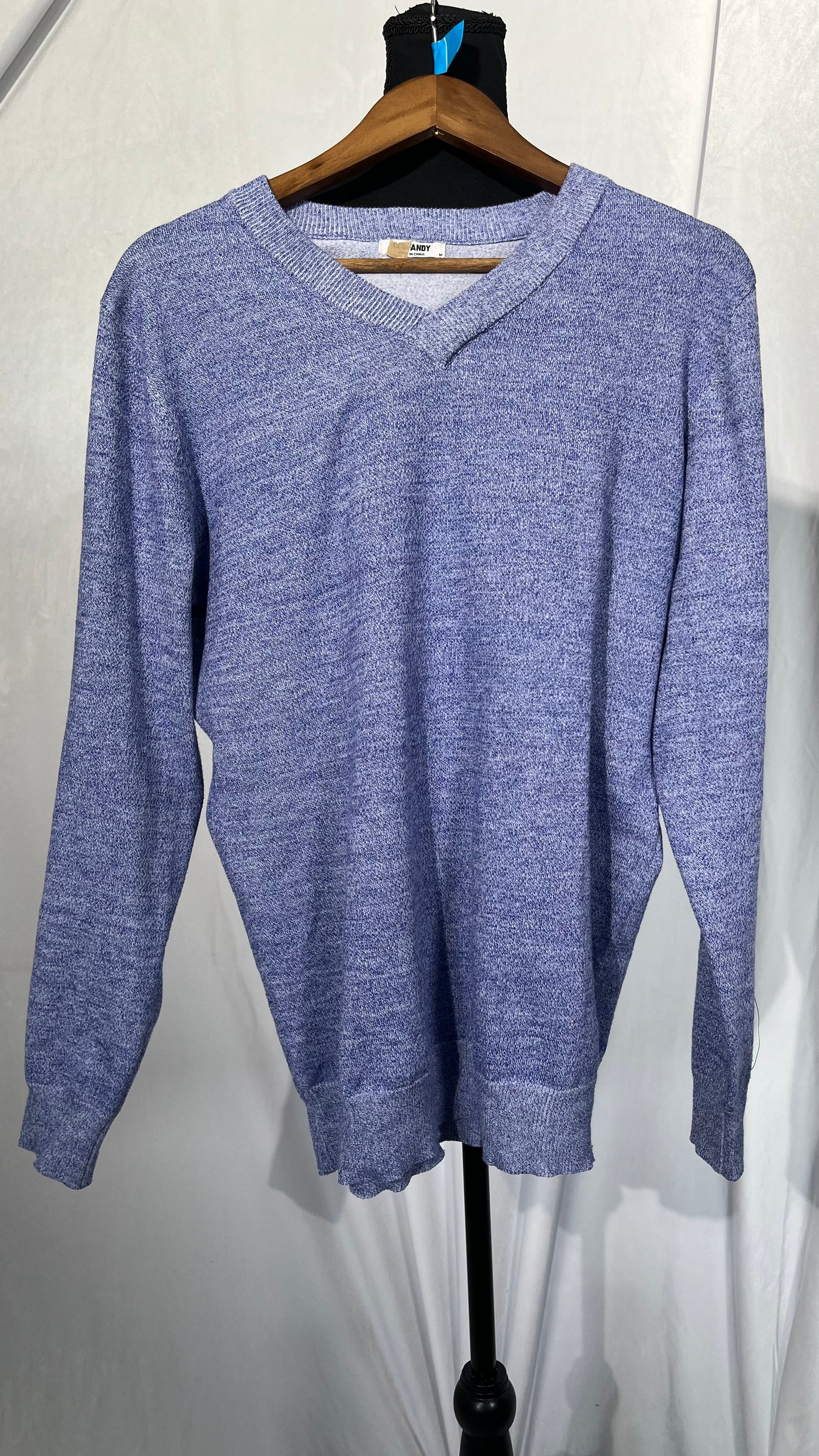 CALLMO men sweater， Men's Pullover Sweater Comfortable V-Neck Solid Color Knit Long Sleeve Fall size M