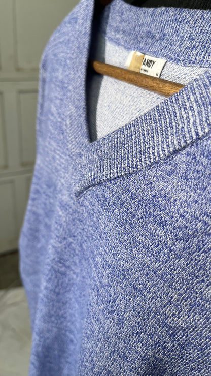 CALLMO men sweater， Men's Pullover Sweater Comfortable V-Neck Solid Color Knit Long Sleeve Fall size M