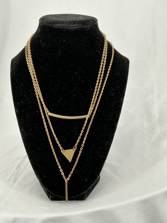 Geometric Harmony Triple Layered Necklace