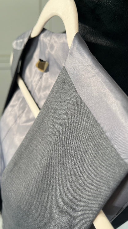 Striped Vest Men Suit Vest Classic Black Grey Business Vest Waistcoat Men British Blazer Size M