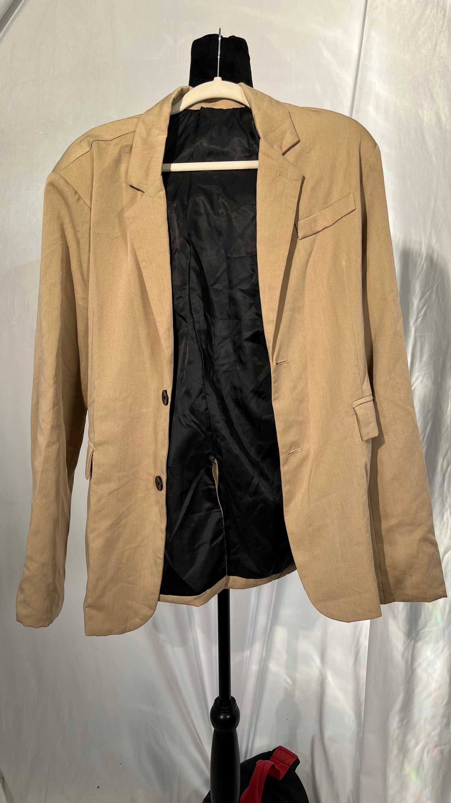 Blazer Men's Suede Fabric Blazer Business Casual Button Up Tops Office Clothing Plus Size Size L