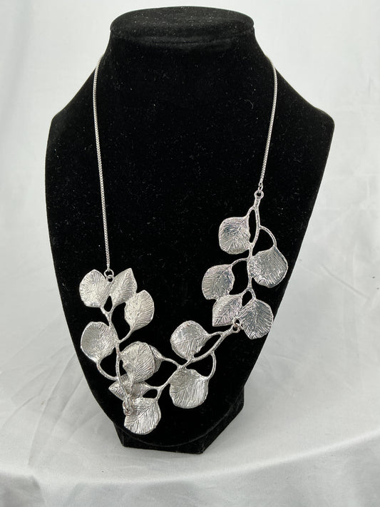Silver Frost Willow Statement Necklace