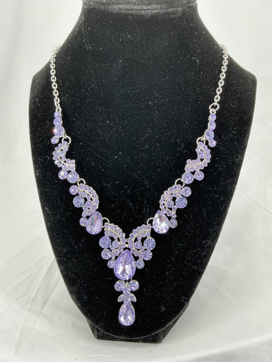 Lavender Dream Crystal Drop Necklace