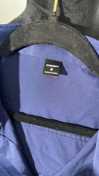 MIOUBEILA Men's Regular-Fit Satin Dress Shirt size M