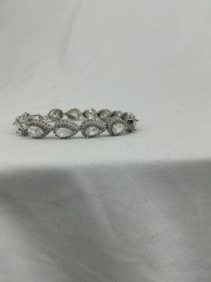 Everlasting Silver Teardrop Crystal Bracelet