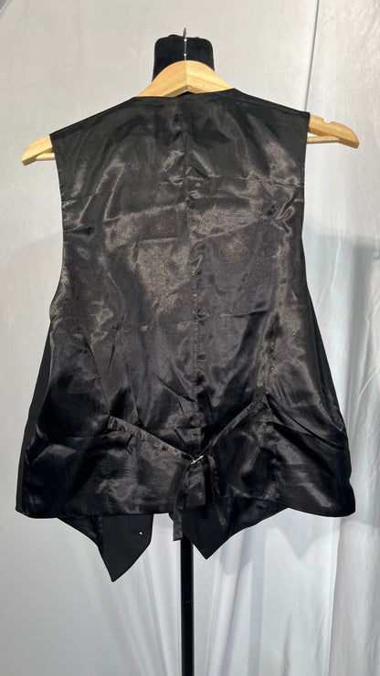 Women's Elegant V-Neck Office Vest with Single Button Closure Slim Fit WaistcoatSize L