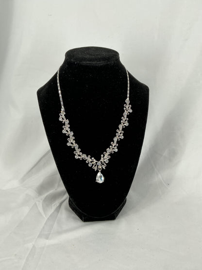Silver Frost Vine Crystal Necklace
