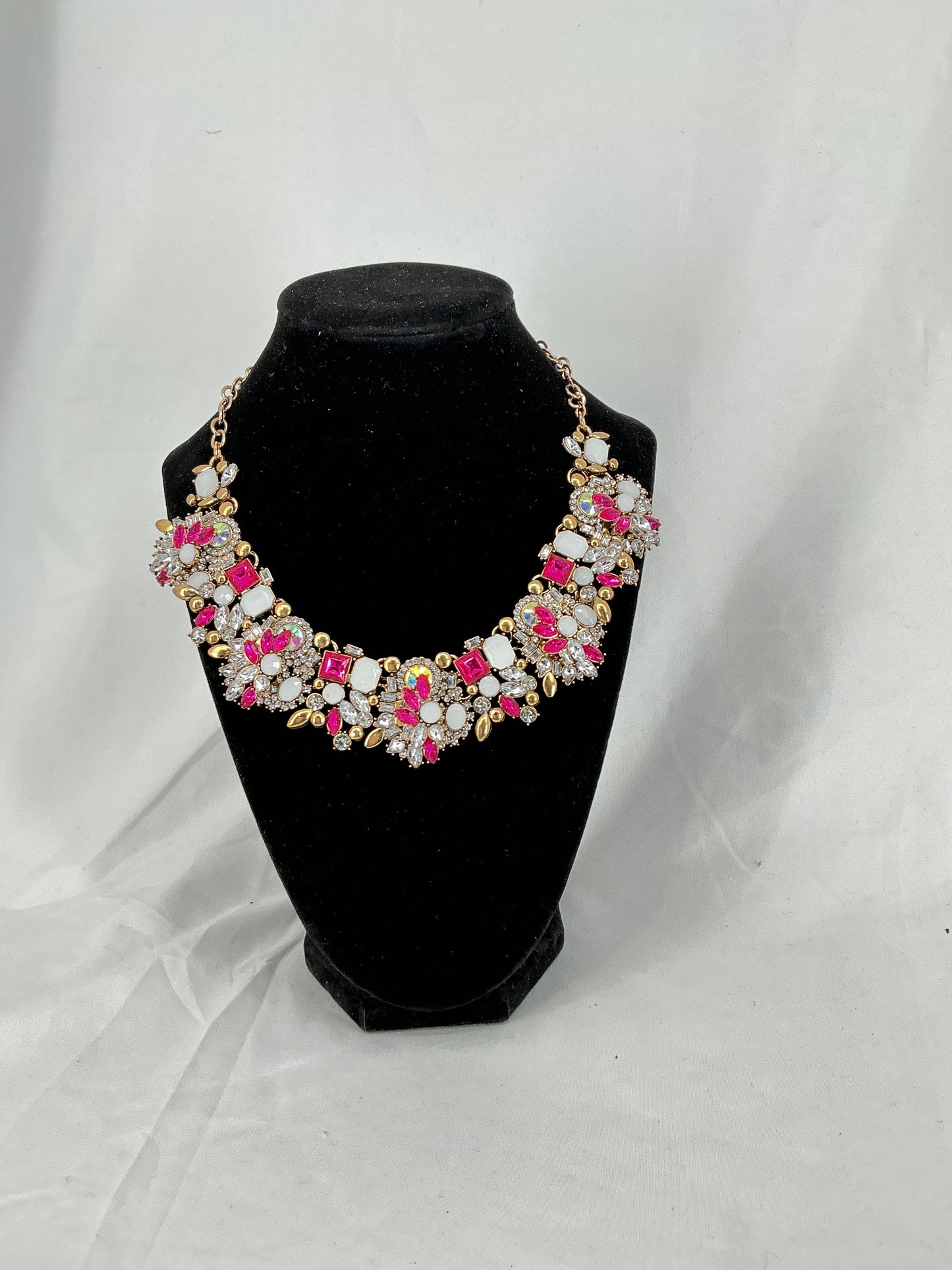Midnight Bloom Fuchsia Statement Necklace