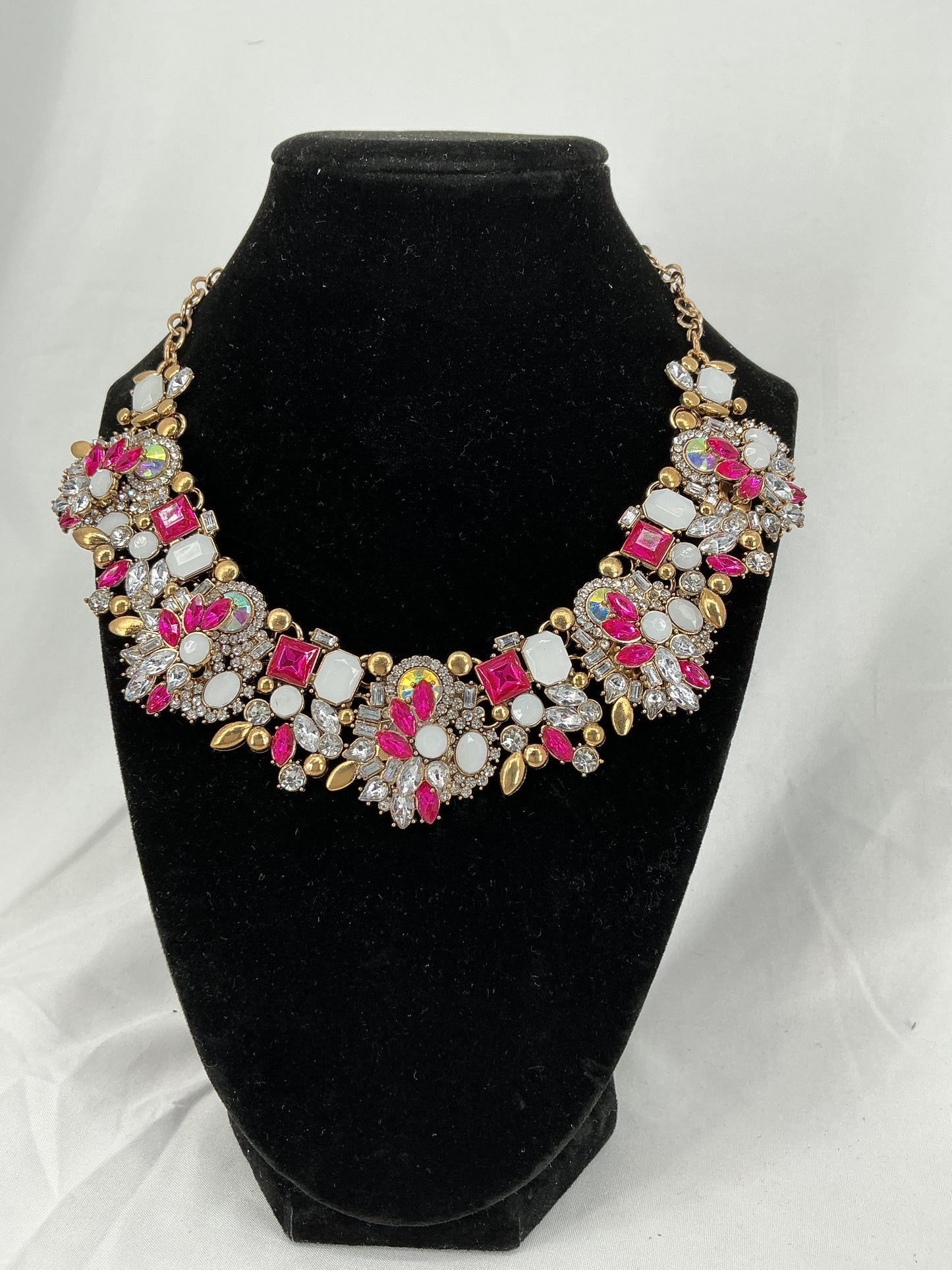Midnight Bloom Fuchsia Statement Necklace