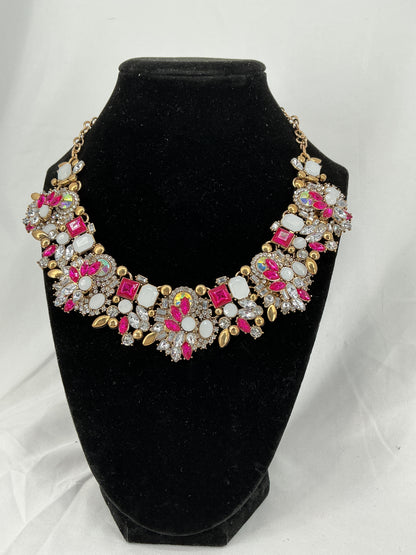 Midnight Bloom Fuchsia Statement Necklace