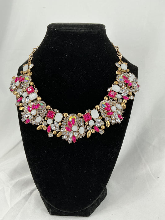 Midnight Bloom Fuchsia Statement Necklace