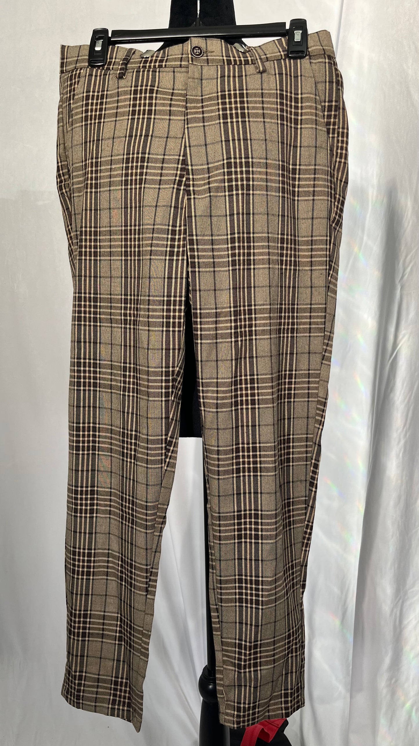 British Style Formal Suit Trousers Men's Plaid Suit Trousers Men's Men's Business Casual Pants size S